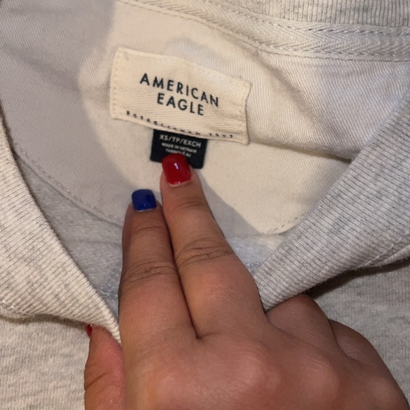American Eagle Outfitters Gray Crewneck Sweater with Red Lettering - Picture 2 of 2